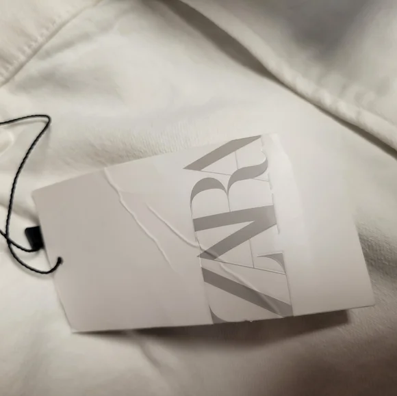 Zara NWT Distressed Raw Hem Slim Stretch Fit White Jeans Size 36 Womens - Picture 7 of 10